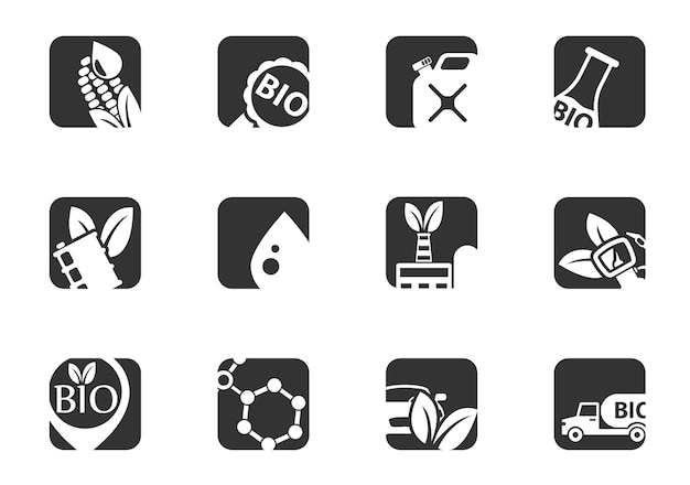 BIO fuel icon set