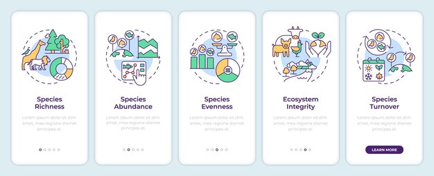 Biodiversity measurement onboarding mobile app screen