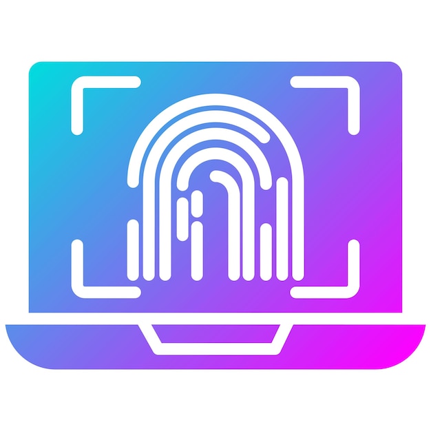 Biometric Laptop vector icon Can be used for Biometrics iconset