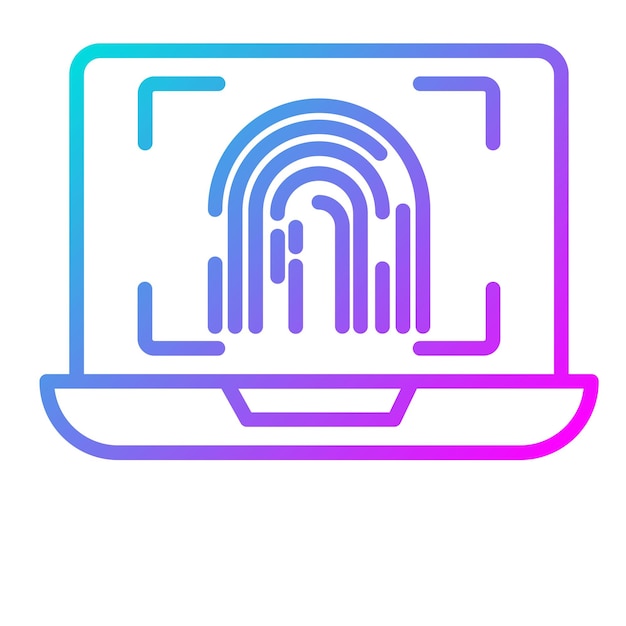 Biometric Laptop vector icon Can be used for Biometrics iconset
