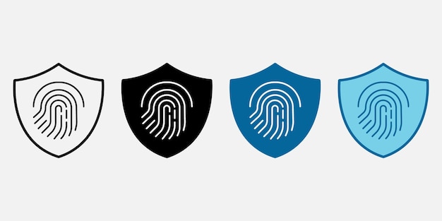 biometric security icon vector fingerprint sign icon