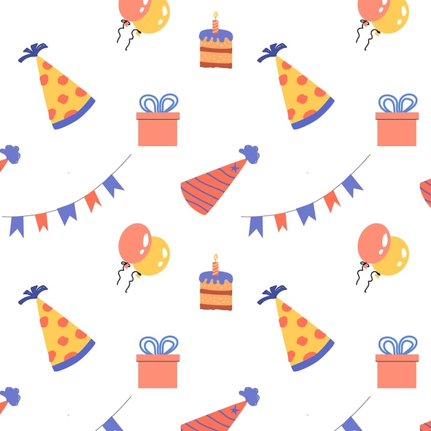 Birthday anniversary seamless background vector illustration