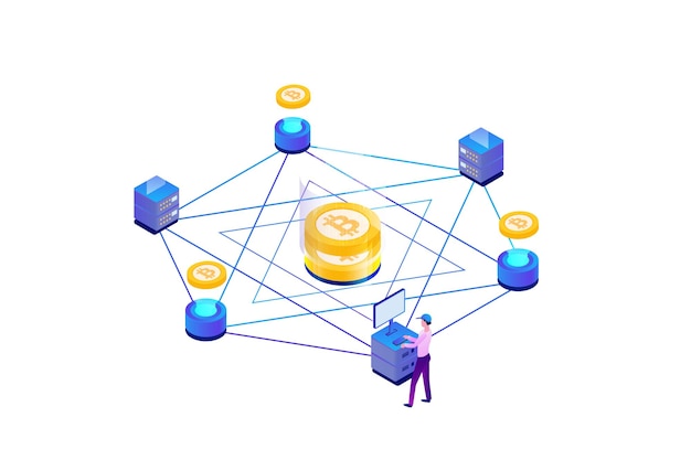 bitcoin cryptocurrencies isometric