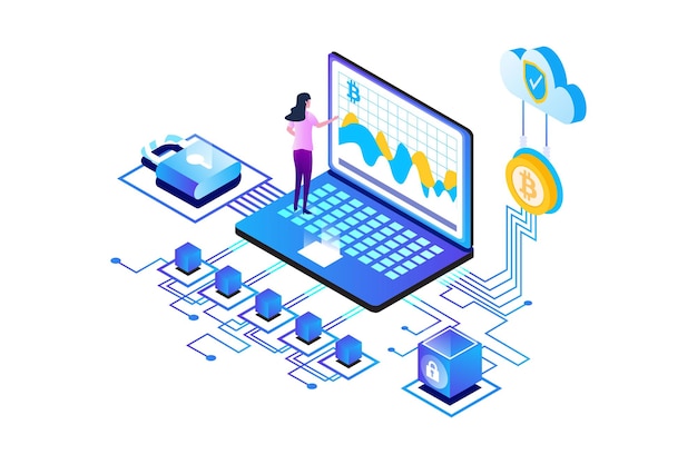 Bitcoin Cryptocurrencies Isometric