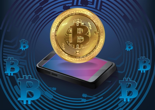 bitcoin digital coin illustration vector
