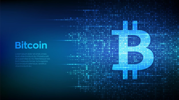 Bitcoin digital cryptocurrency illustration