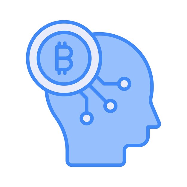 Bitcoin mind vector design in modern style ready to use icon