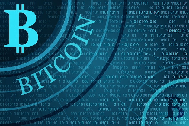 Bitcoin on digital background vector illustration