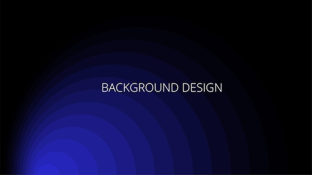 Black and blue abstract background with lines and gradient transition blended rounds overlay pattern