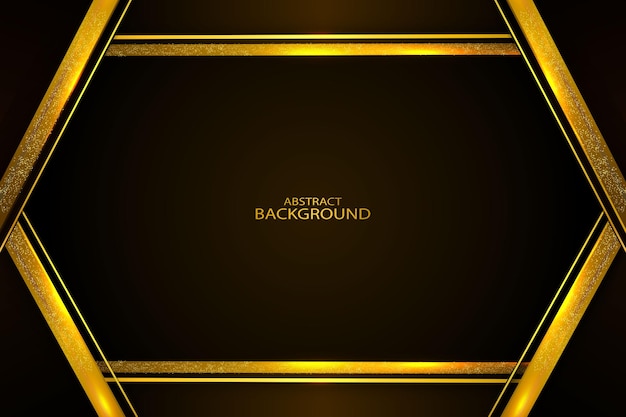 Black And Golden Diagonal Shapes Lines Background Vector