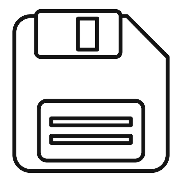 Black and white floppy disk icon