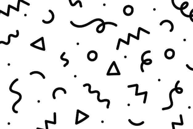 black and white hand drawn element pattern creative doodle abstract style art background
