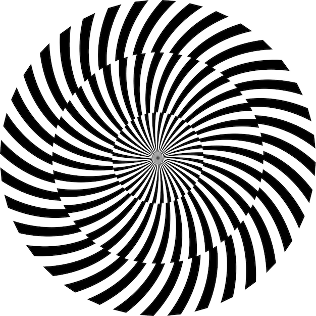 Black and white hypnotic background. vector illustration
