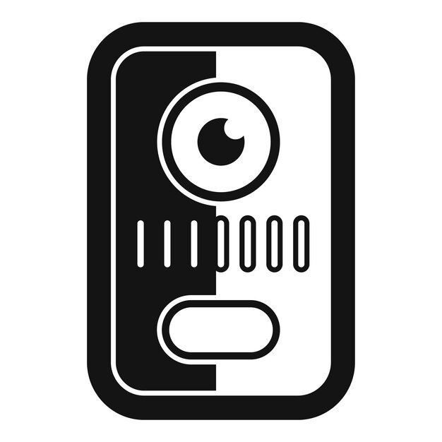 black and white intercom icon showing security system