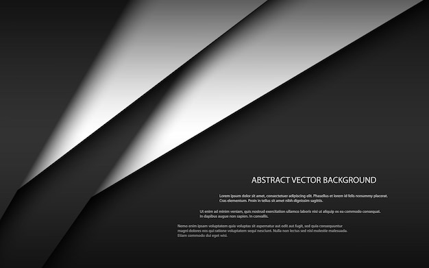 Black and white modern material design overlayed sheets of paper corporate template for your business vector abstract widescreen background