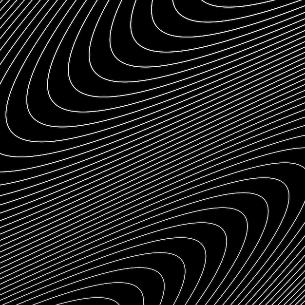 Black and white stripes curve line pattern vector image