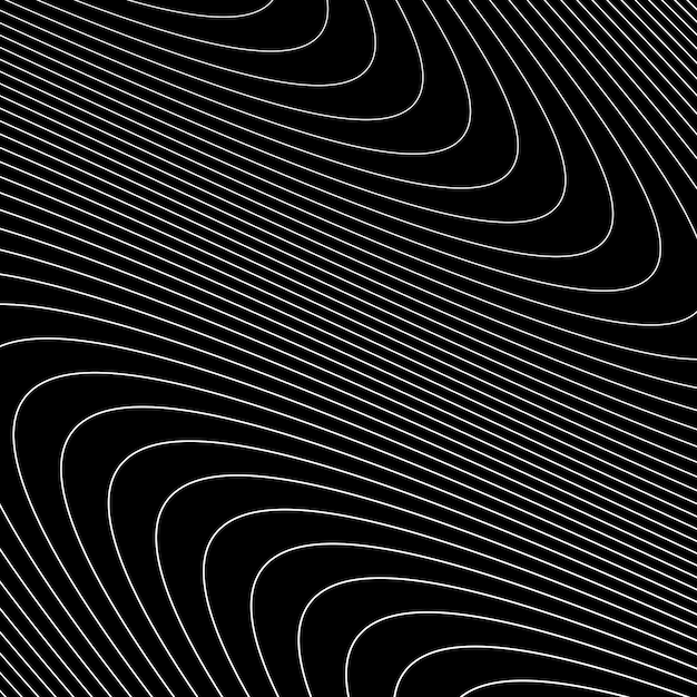 Black and white stripes curve line pattern vector image