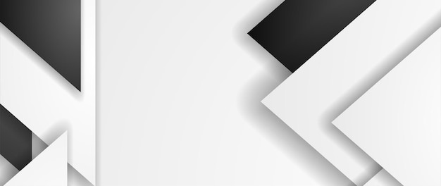 Black and white triangles abstract geometric banner