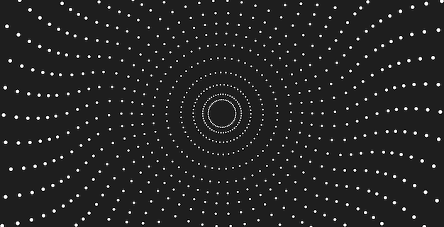Black circle with white dots on a black background