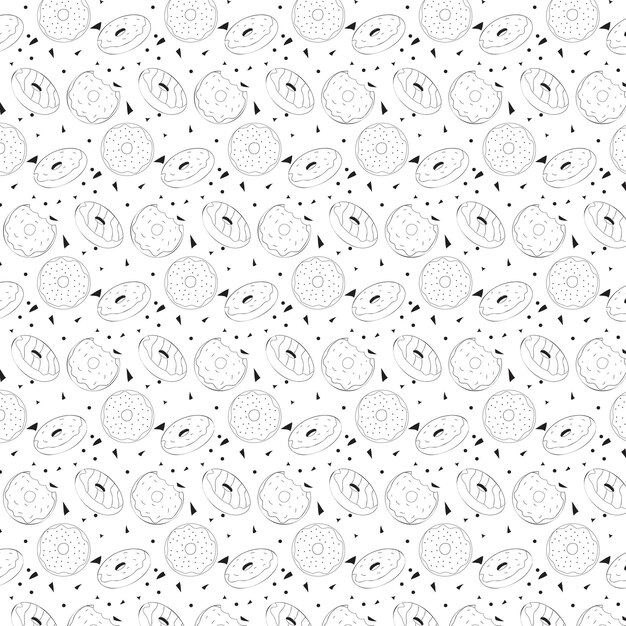 Black creative Donuts Pattern design