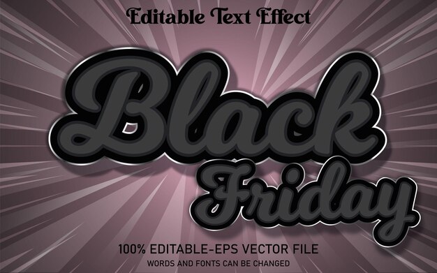 black friday 3d editable text effect vector with background
