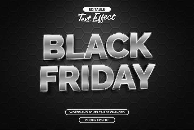 Black friday editable text effect vector
