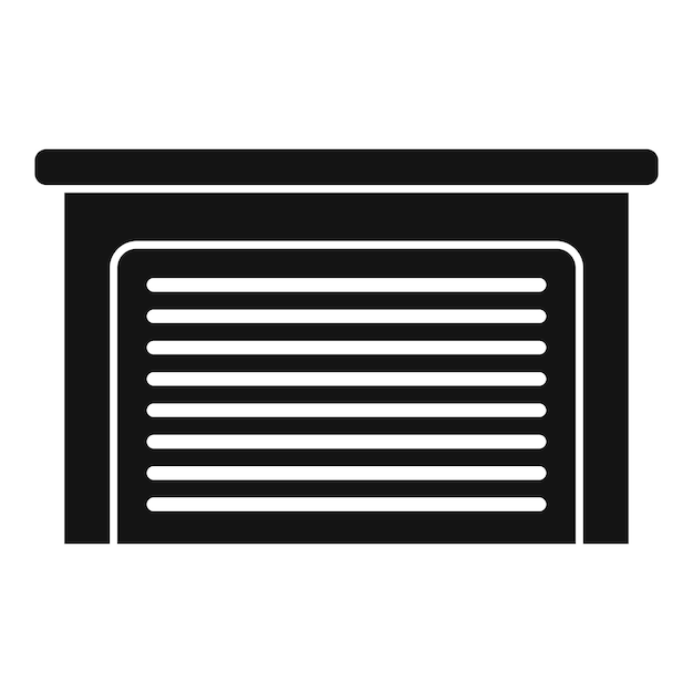 Black garage door protecting a building from burglars