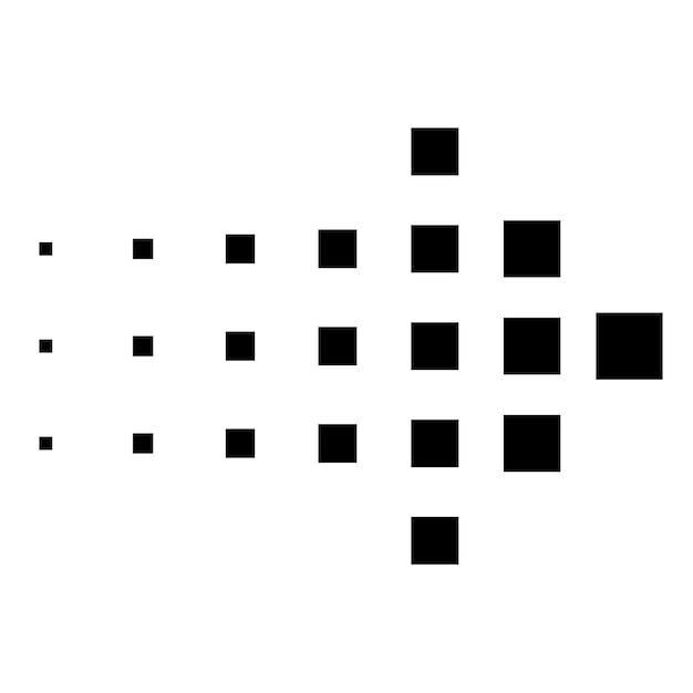 black halftone arrow
