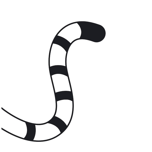 black line tiger tail icon vector element design template web