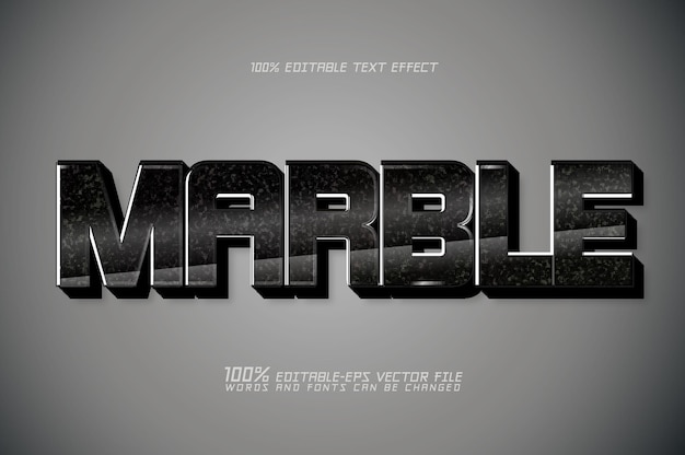 Black Marble 3D Text Effect