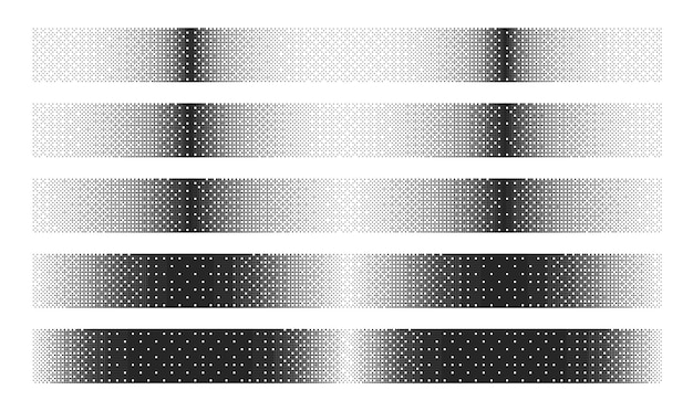 Black noise bitmap dither linear gradients with various density isolate on white