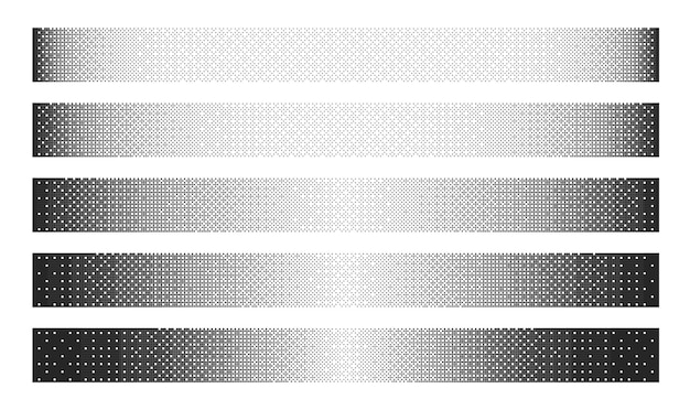 Black noise bitmap dither linear gradients with various density isolate on white