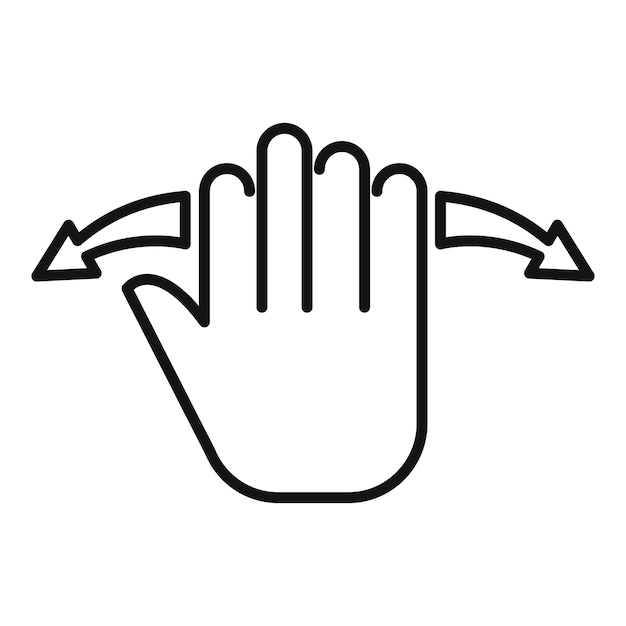 black outline of a hand performing a swipe gesture suitable for interface design