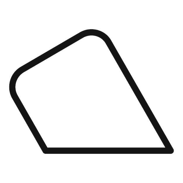black outline of a taco shell icon