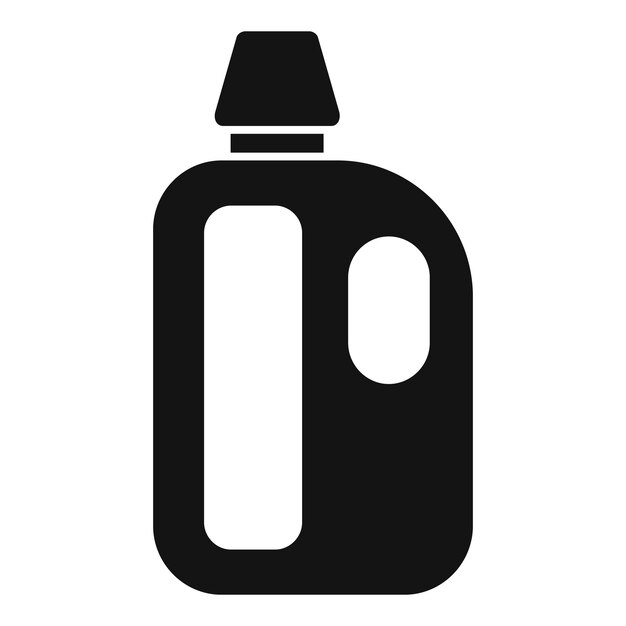 black plastic detergent bottle icon showing cleaning product