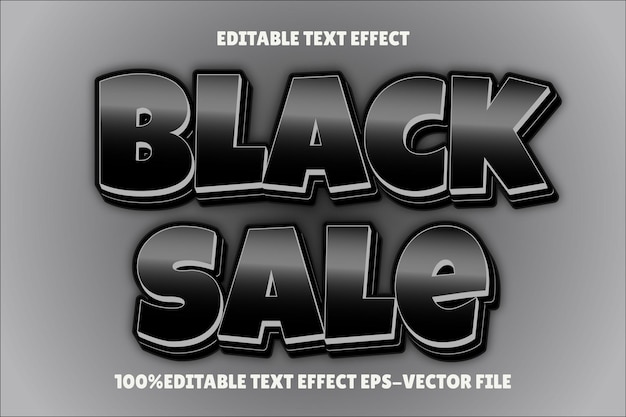 black sale editable text effect 3d emboss gradient style