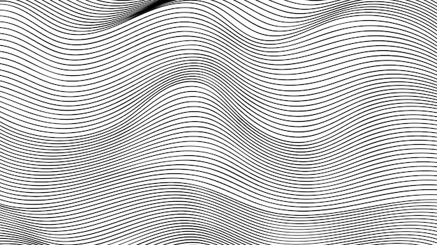 Black Thin Wavy Lines Background