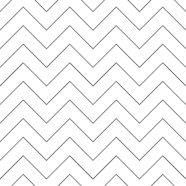 Black thin zigzag line isolated on white background