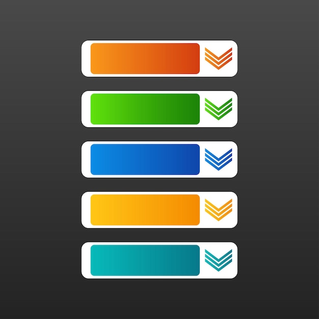 blank download button set of 5 download web buttons
