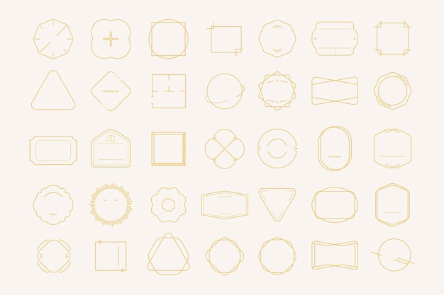 Blank minimal badge design vector set