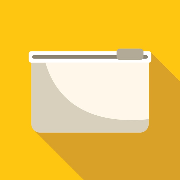 Blank plastic bag with zipper on yellow background with shadow