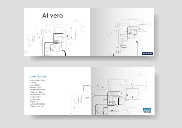 Blank template Web banner layout Advertising flyer brochure with connect lines