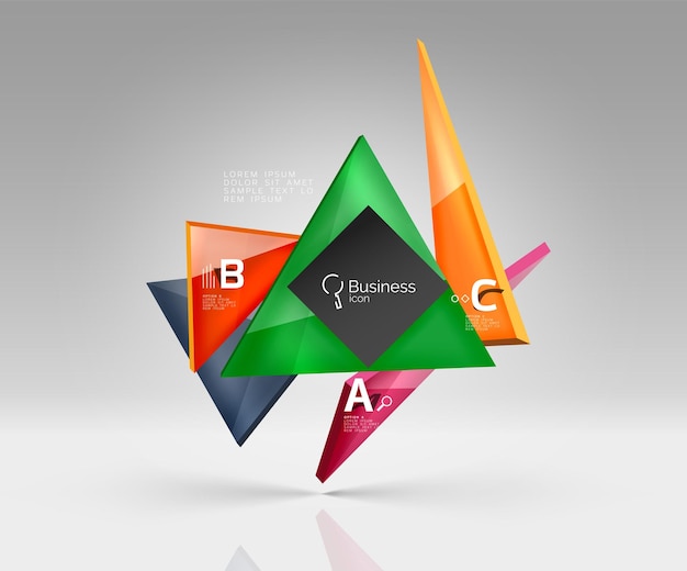 Blank triangle layout business template infographic background Vector background for workflow layout diagram number options or web design