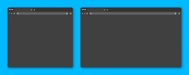 Blank web browser window with tab toolbar and search field modern website internet page in flat