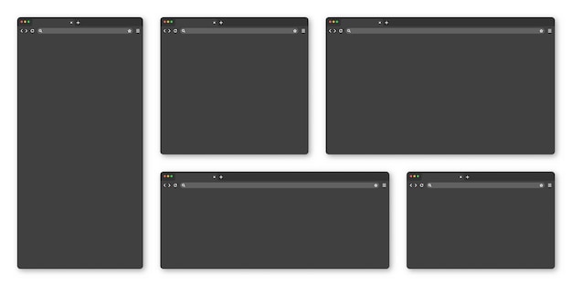 blank web browser window with tab toolbar and search field modern website internet page in flat