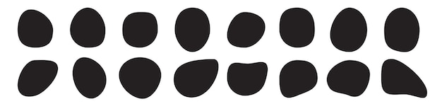 Blob shape Amoeba form Circle vector drop Liquid spot Blob vector set Isolated drop shape on wh