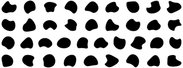 blob shape icons collection from abstract forms for design and paint organic black blobs irregular