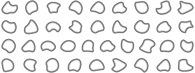 Blob shape icons Collection from abstract forms for design and paint Organic black blobs irregular