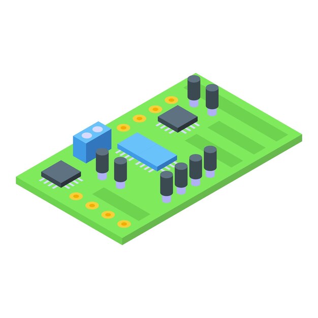 Block chain motherboard icon Isometric of Block chain motherboard vector icon for web design isolated on white background
