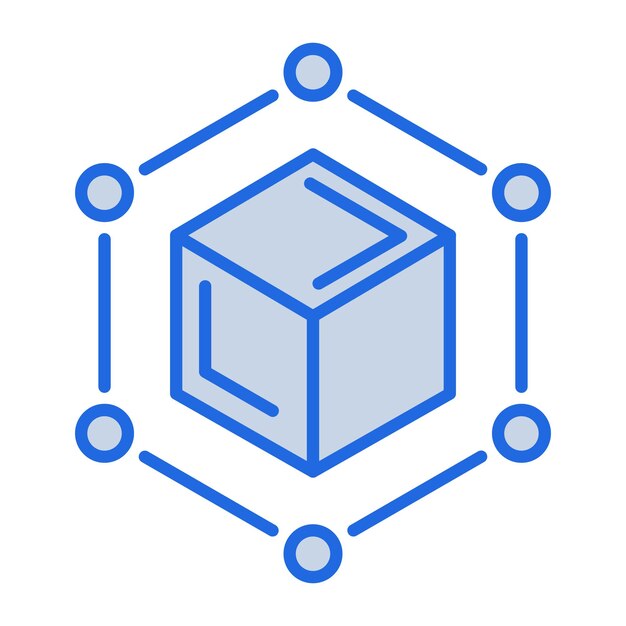 Blockchain Blue Tone Illustration